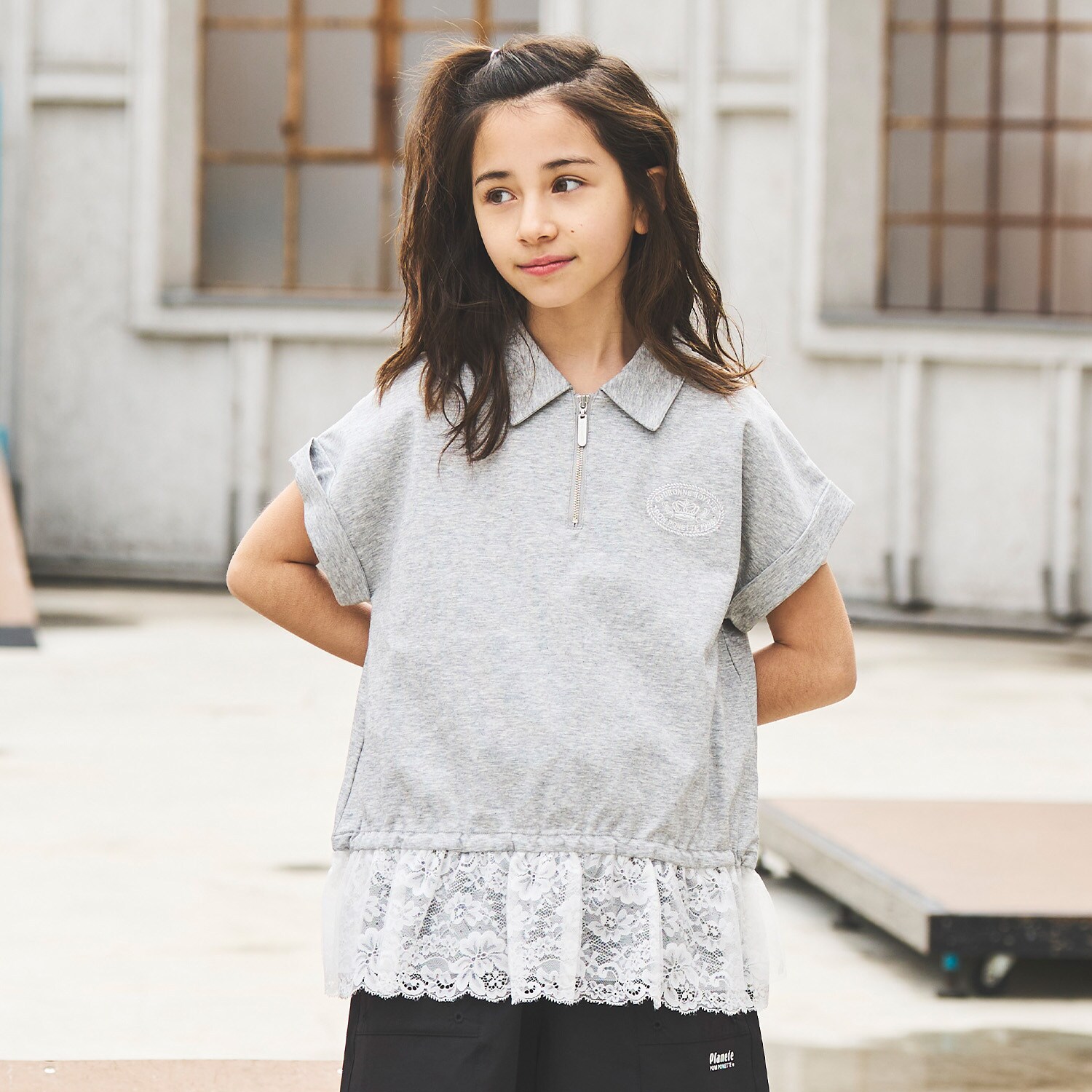 ハーフジップレーストップス