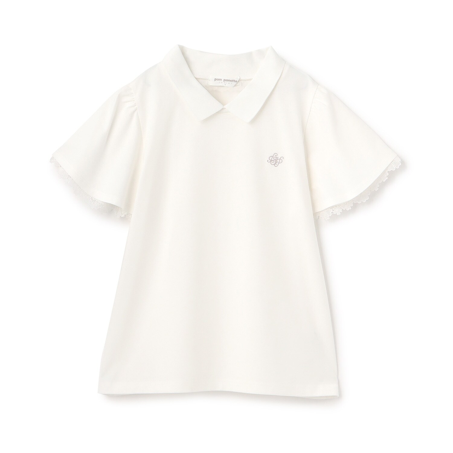 【UVカット】衿つきレースカットソーブラウス