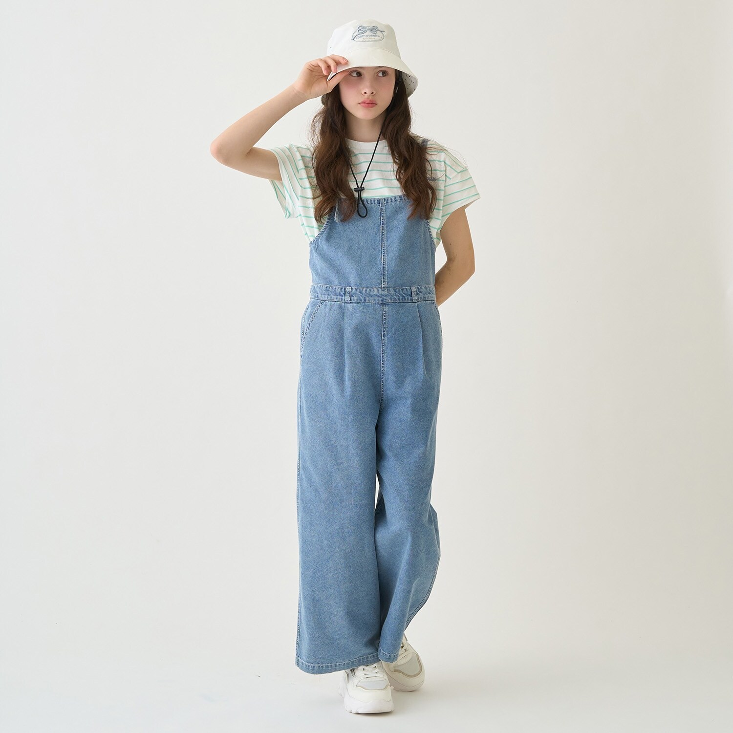 【接触冷感】デニムサロペット