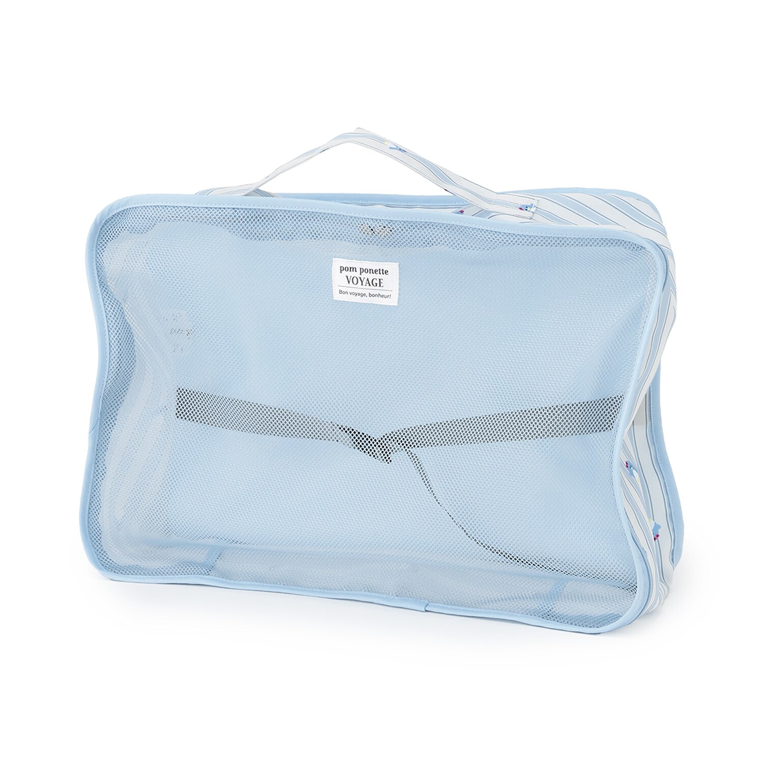 【撥水】総柄トラベルメッシュポーチ