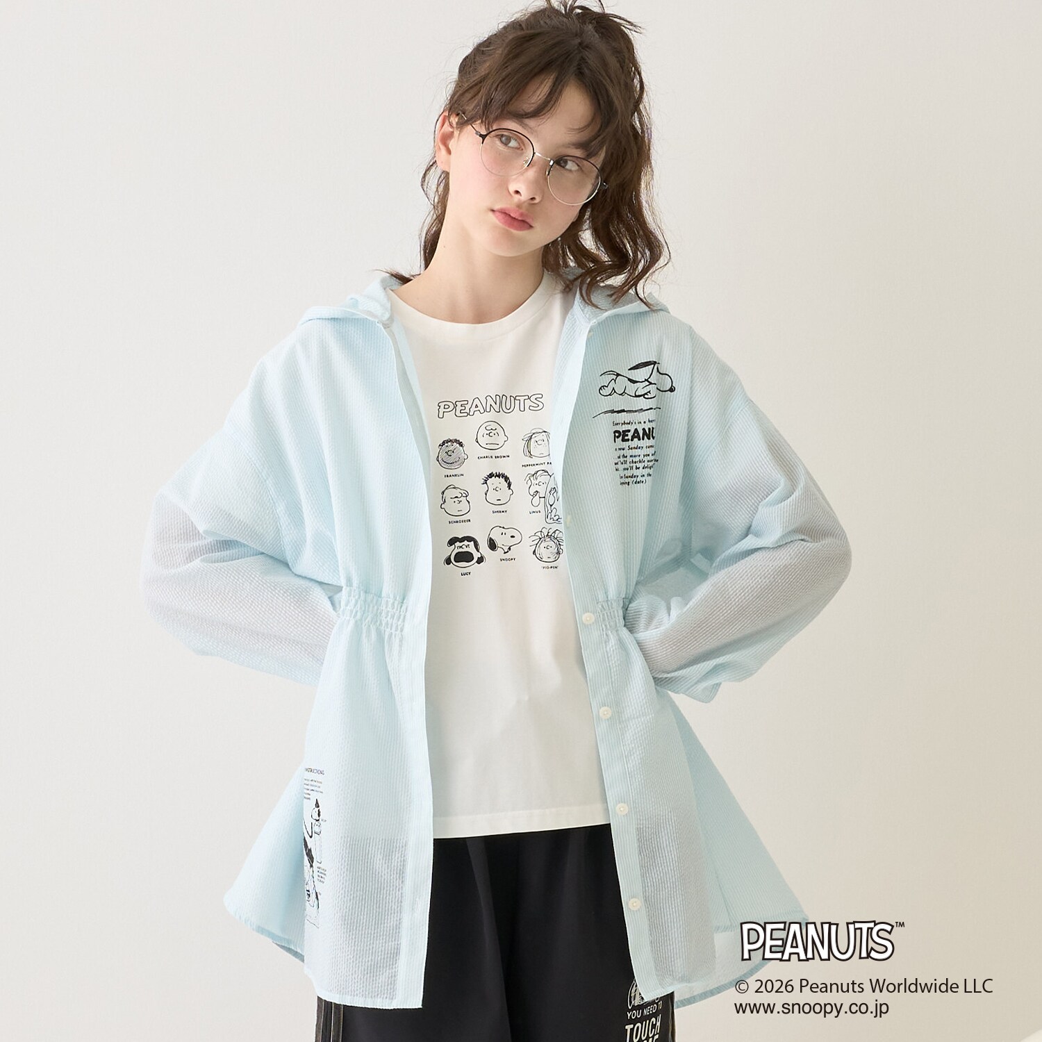 【PEANUTS】フードペプラムシャツ×【接触冷感】Tシャツ