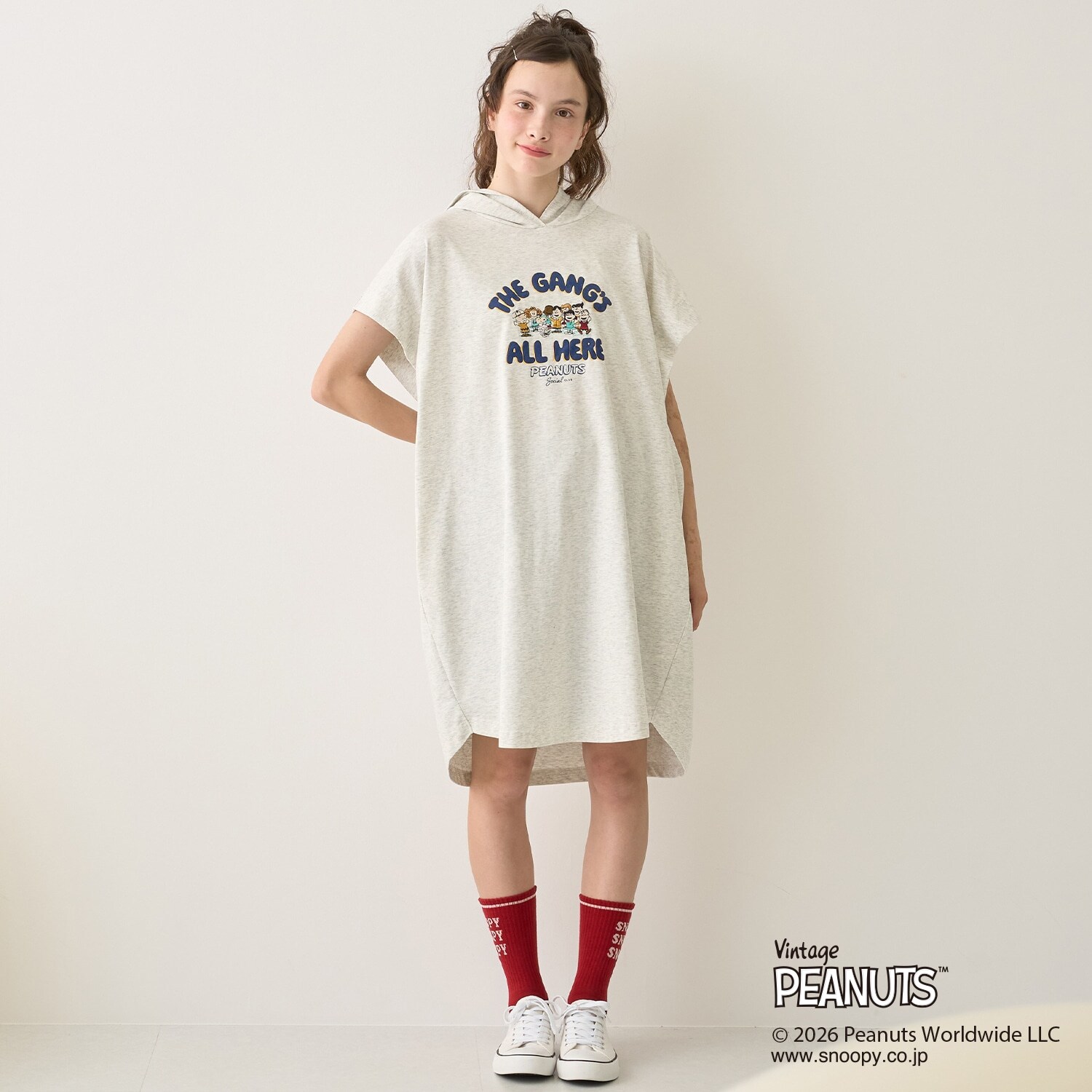 【PEANUTS】【接触冷感】フレンチパーカワンピース