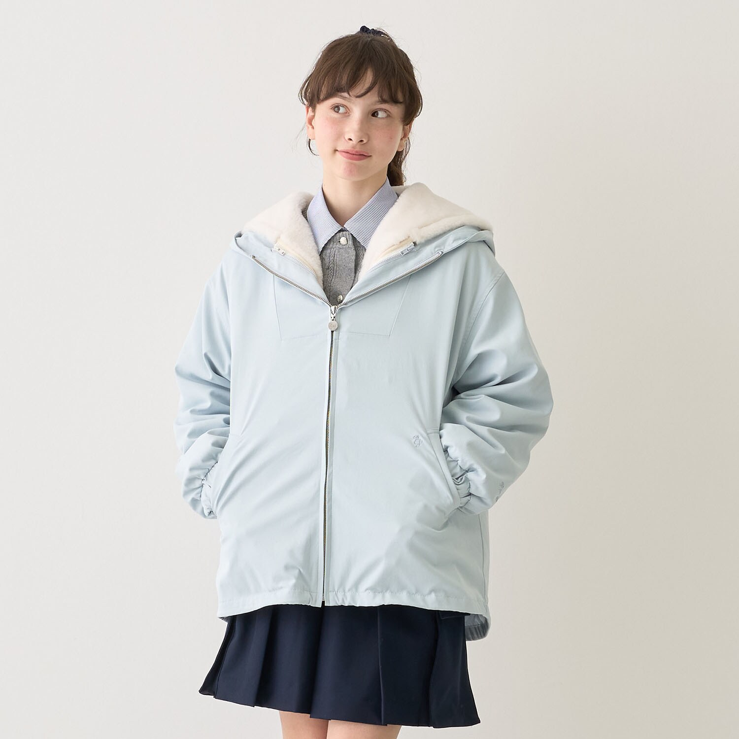 【予約商品】【撥水】フェイクファーライナー3WAYブルゾン