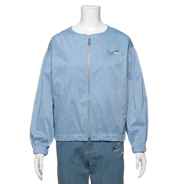 ノーカラーZIPつきシャツ