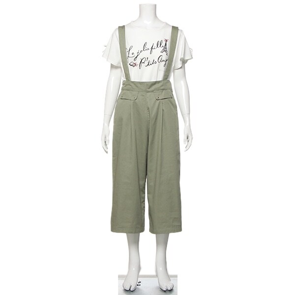 サスペンダーつきワイドパンツ