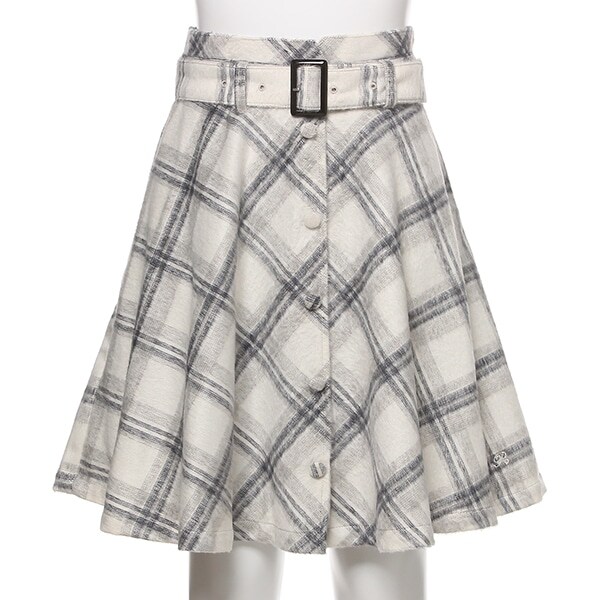 チェック柄フレアスカート