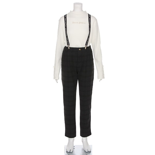 ロゴサスペンダーつきテーパードパンツ