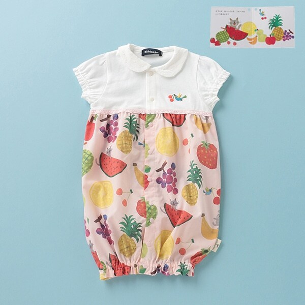 【コロボックルコラボ】 フルーツ柄切り替え2WAYオール