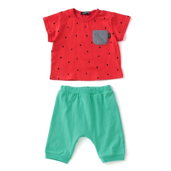 フルーツモチーフTシャツ×パンツセット