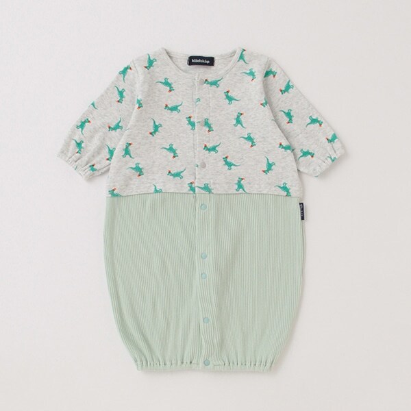 総柄切替長袖2wayオール