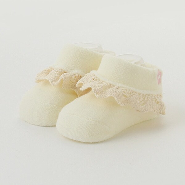 お花刺しゅうレースつきカップソックス