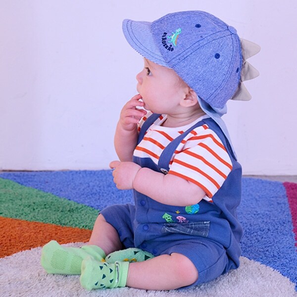 ポケットから宇宙人半袖カバーオール