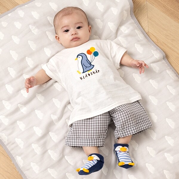 ペンギンアップリケ半袖Tシャツセットアップ