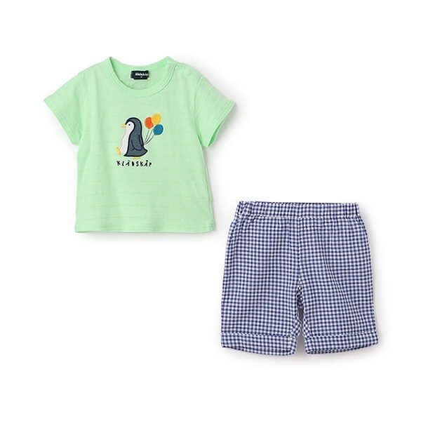 ペンギンアップリケ半袖Tシャツセットアップ