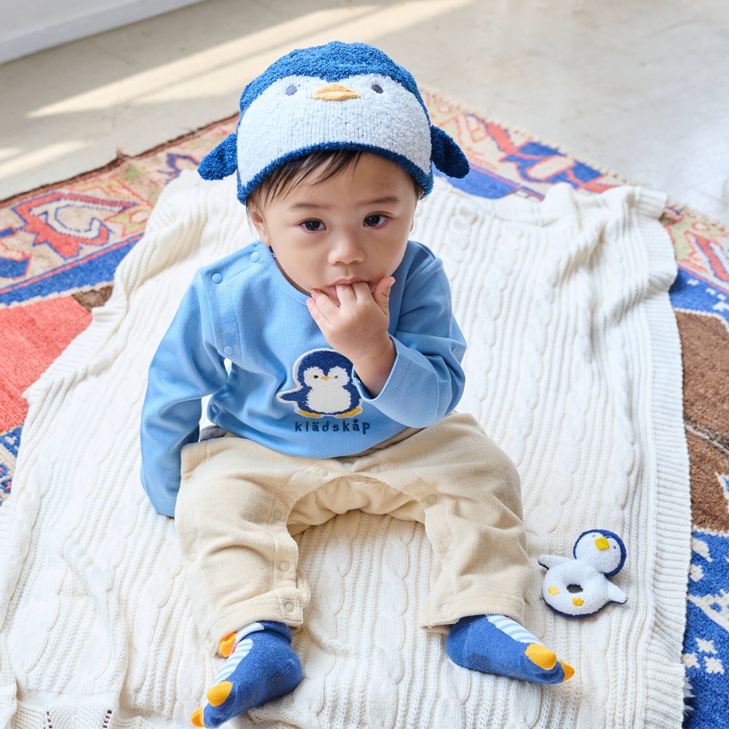 ペンギンモチーフカバーオール