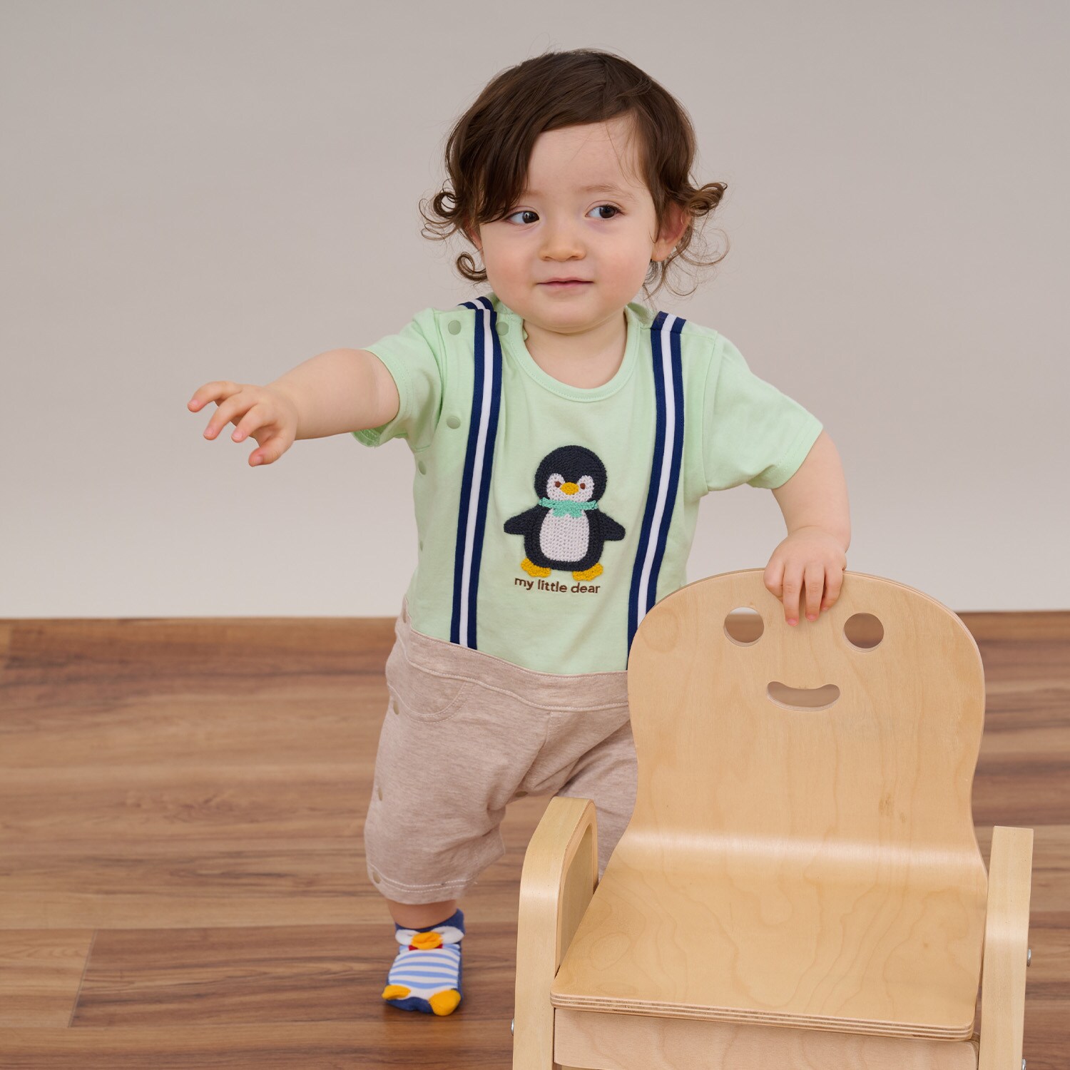 アニマルモチーフ半袖カバーオール