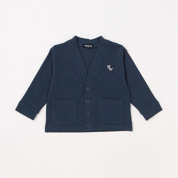 恐竜ワンポイント長袖カーディガン