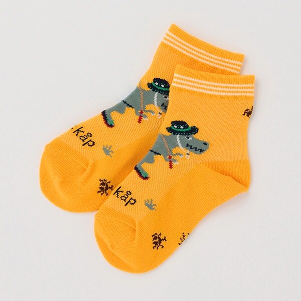 虫取りザウルスショートクルーソックス【日本製】