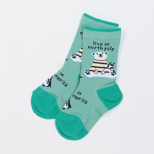 シロクマ×ペンギンクルーソックス【日本製】