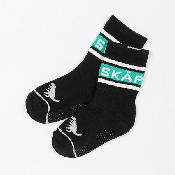 ロゴ×つま先恐竜クルーソックス