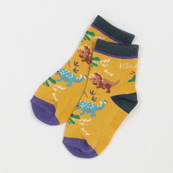 恐竜総柄ショートクルーソックス