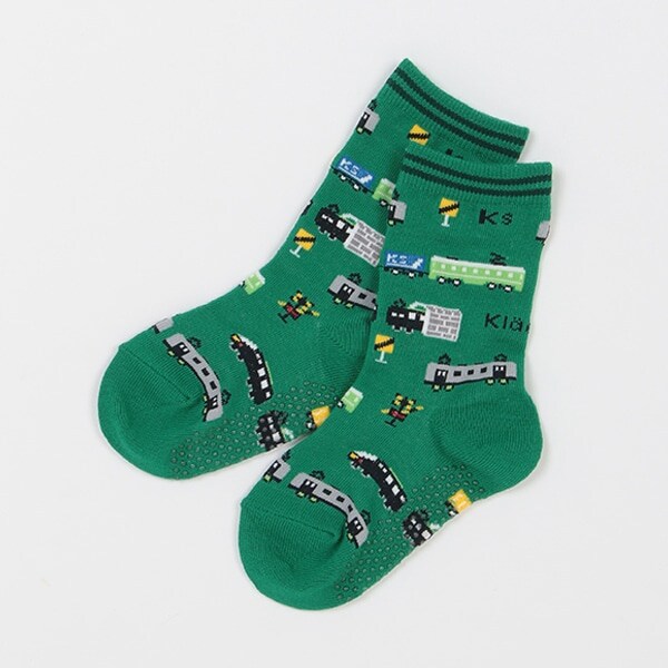 電車柄クルーソックス【日本製】