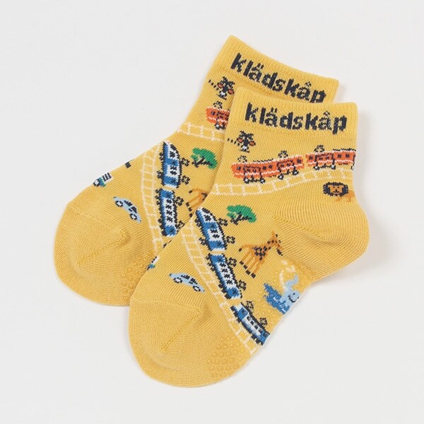 電車とアニマル ショートソックス【日本製】