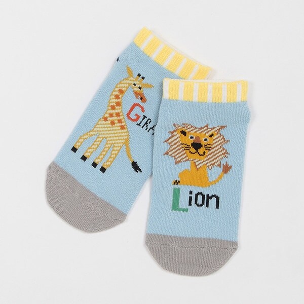 キリンとライオンスニーカーインソックス