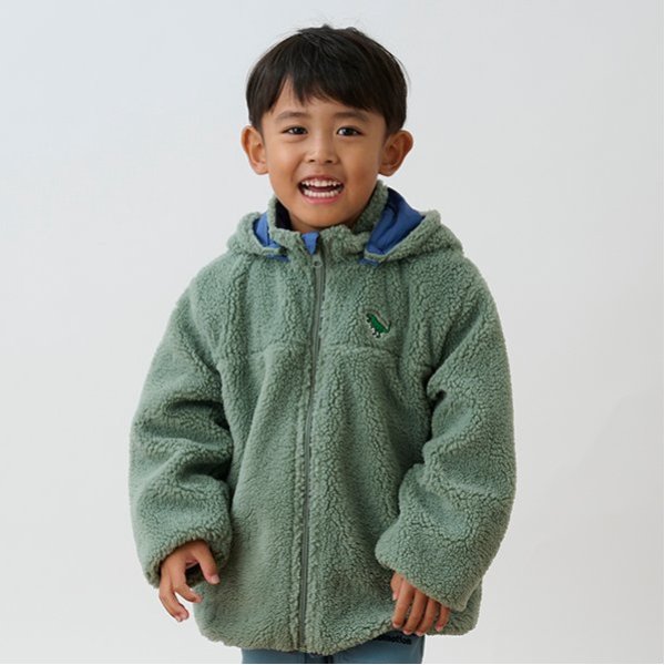 恐竜リバーシブルボアブルゾン