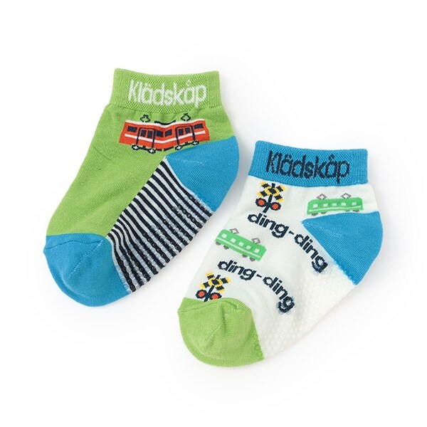 電車柄ショートソックス2足セット