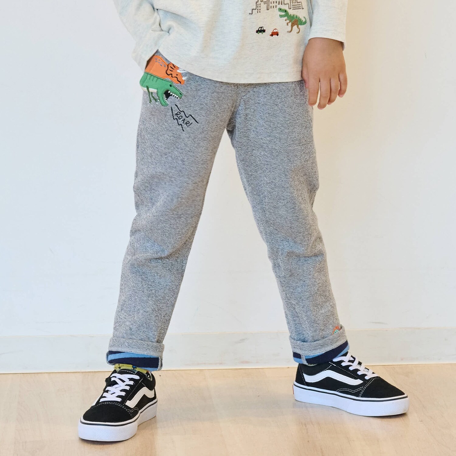 恐竜接結ロング丈ストレートパンツ