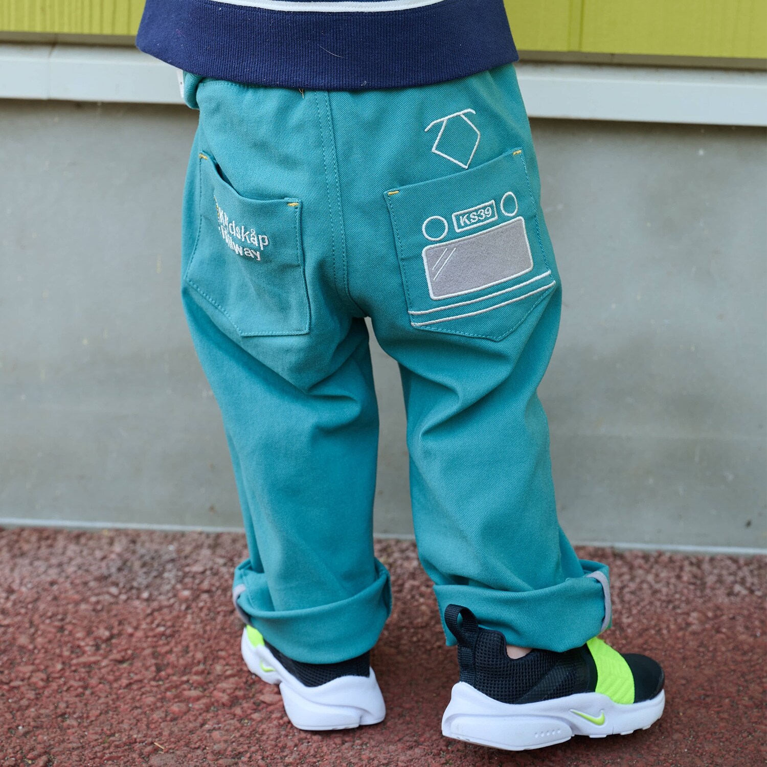 電車ロング丈ペインターパンツ