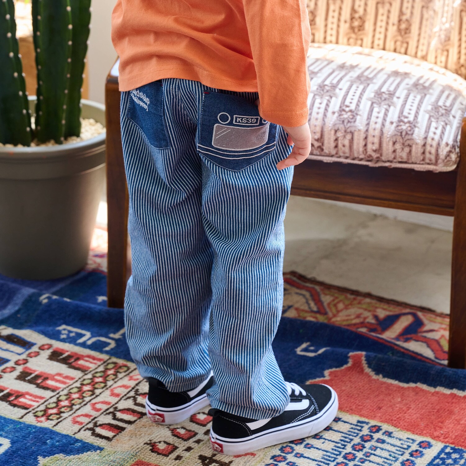 電車ロング丈ペインターパンツ