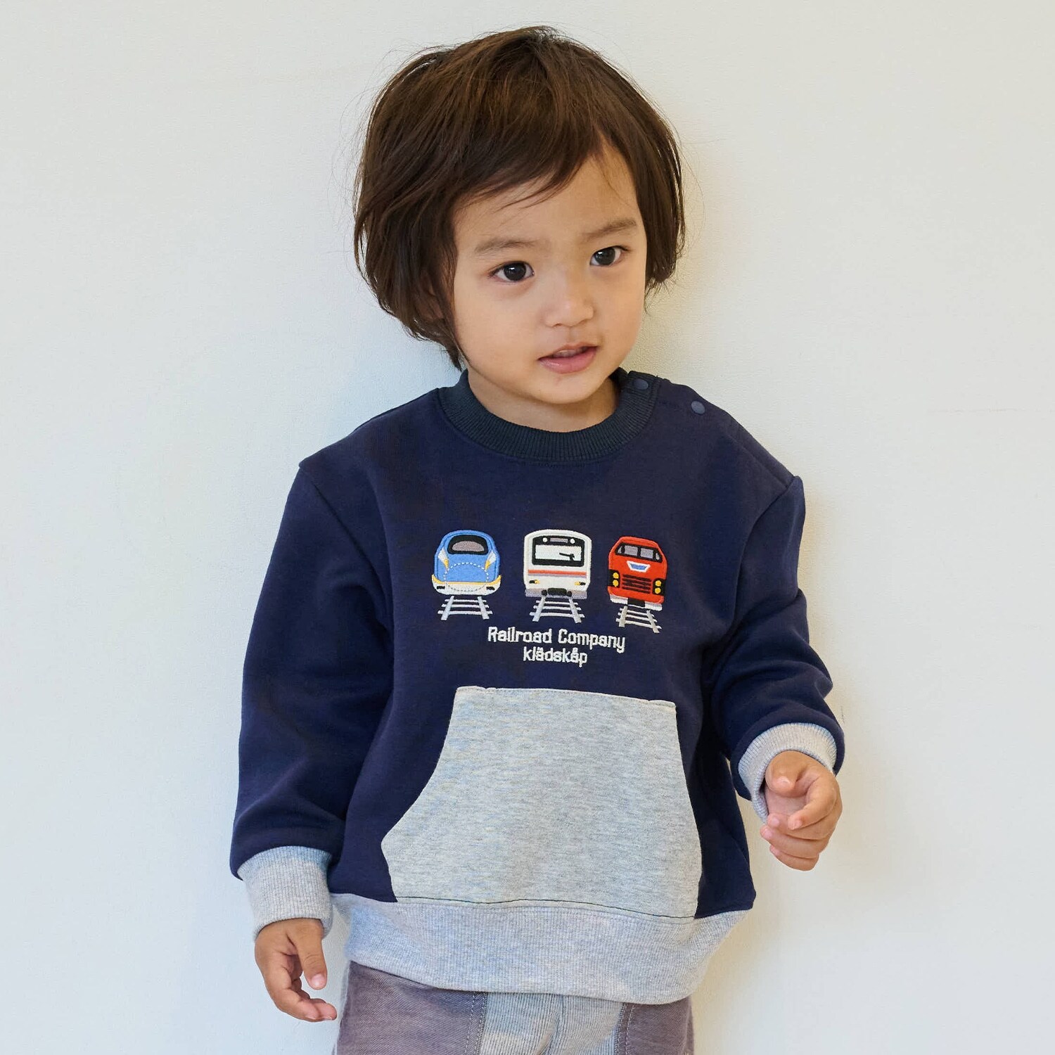 正面電車配色トレーナー