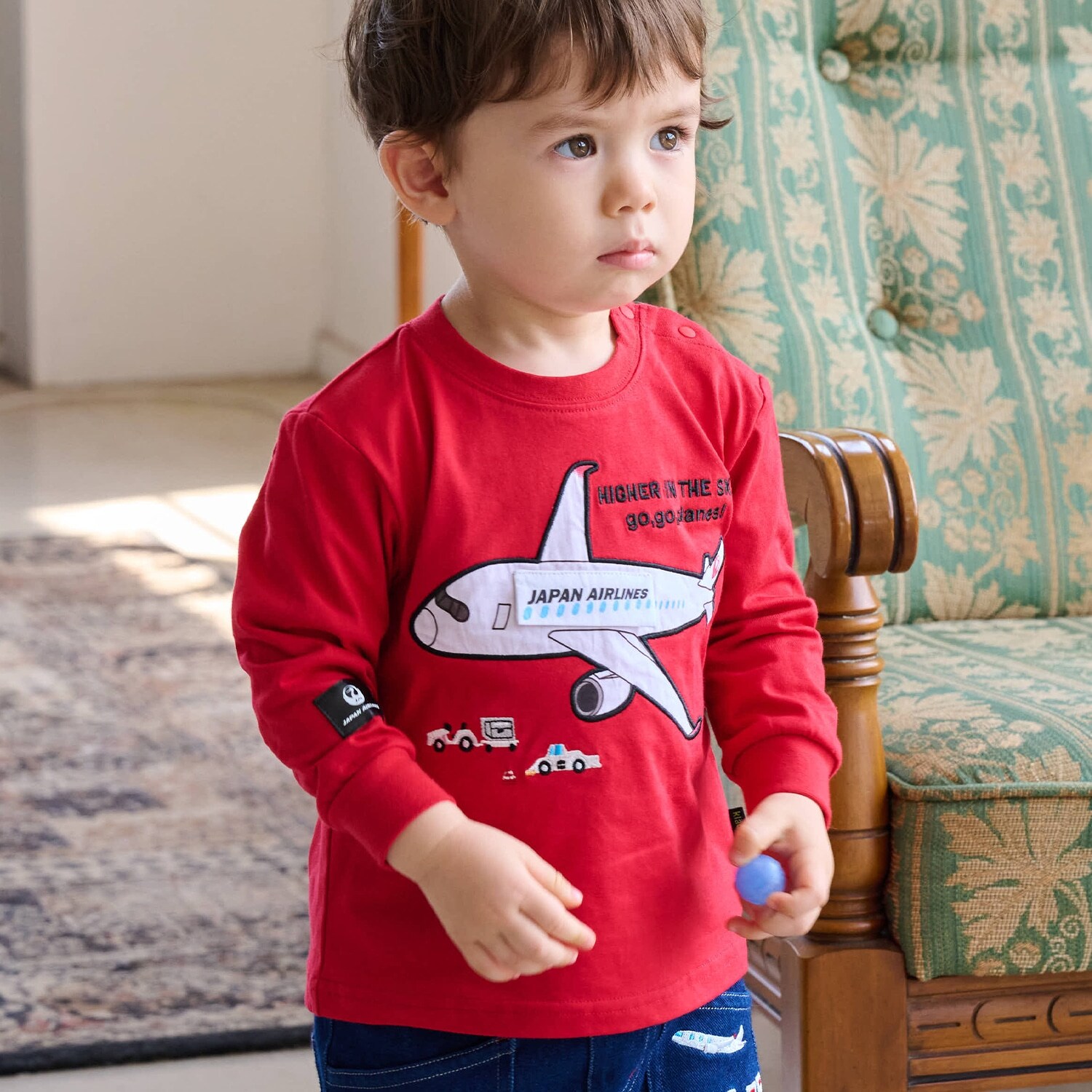 【JAL】アップリケ長袖Tシャツ