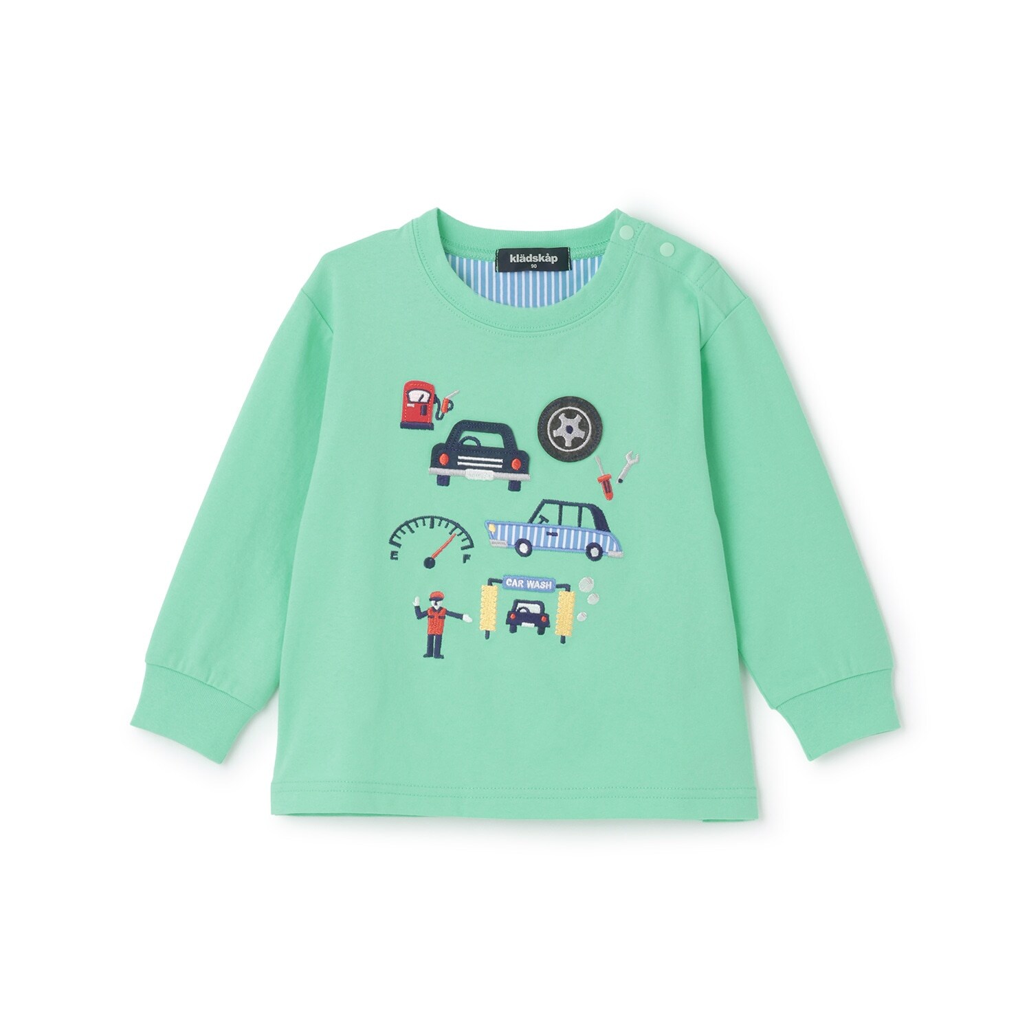 乗り物アップリケ長袖Tシャツ