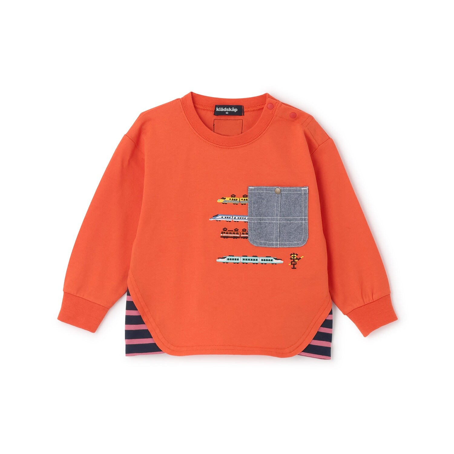 ポケットから電車長袖Tシャツ