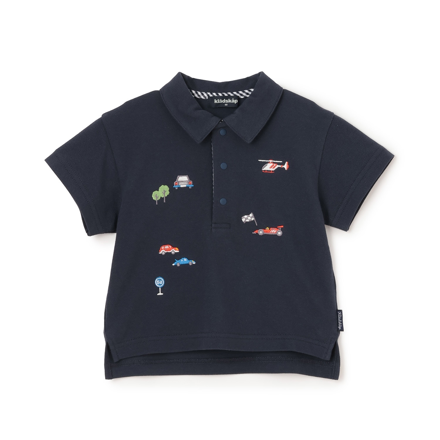 乗り物刺しゅう半袖ポロシャツ