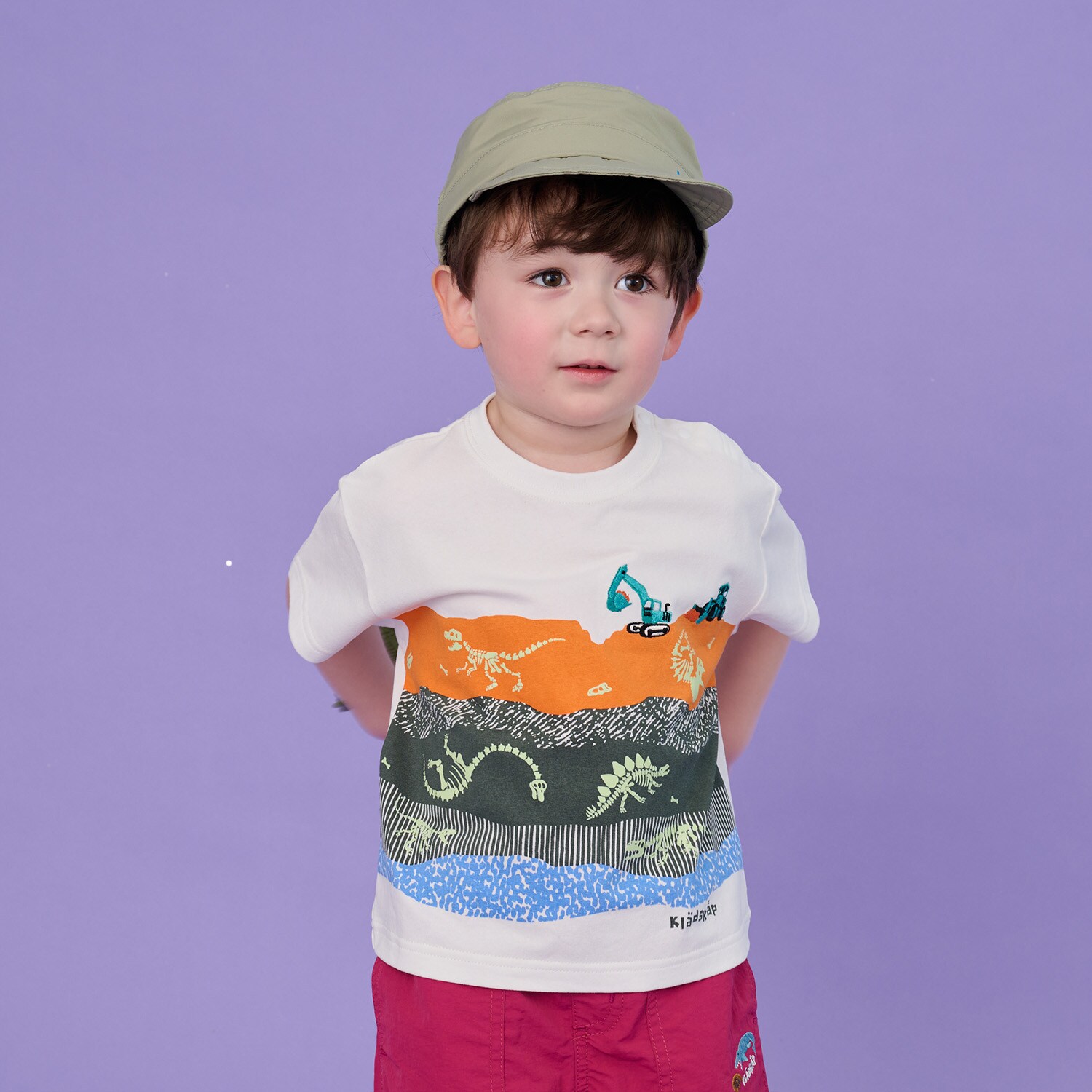 蓄光プリント地層と化石半袖Tシャツ