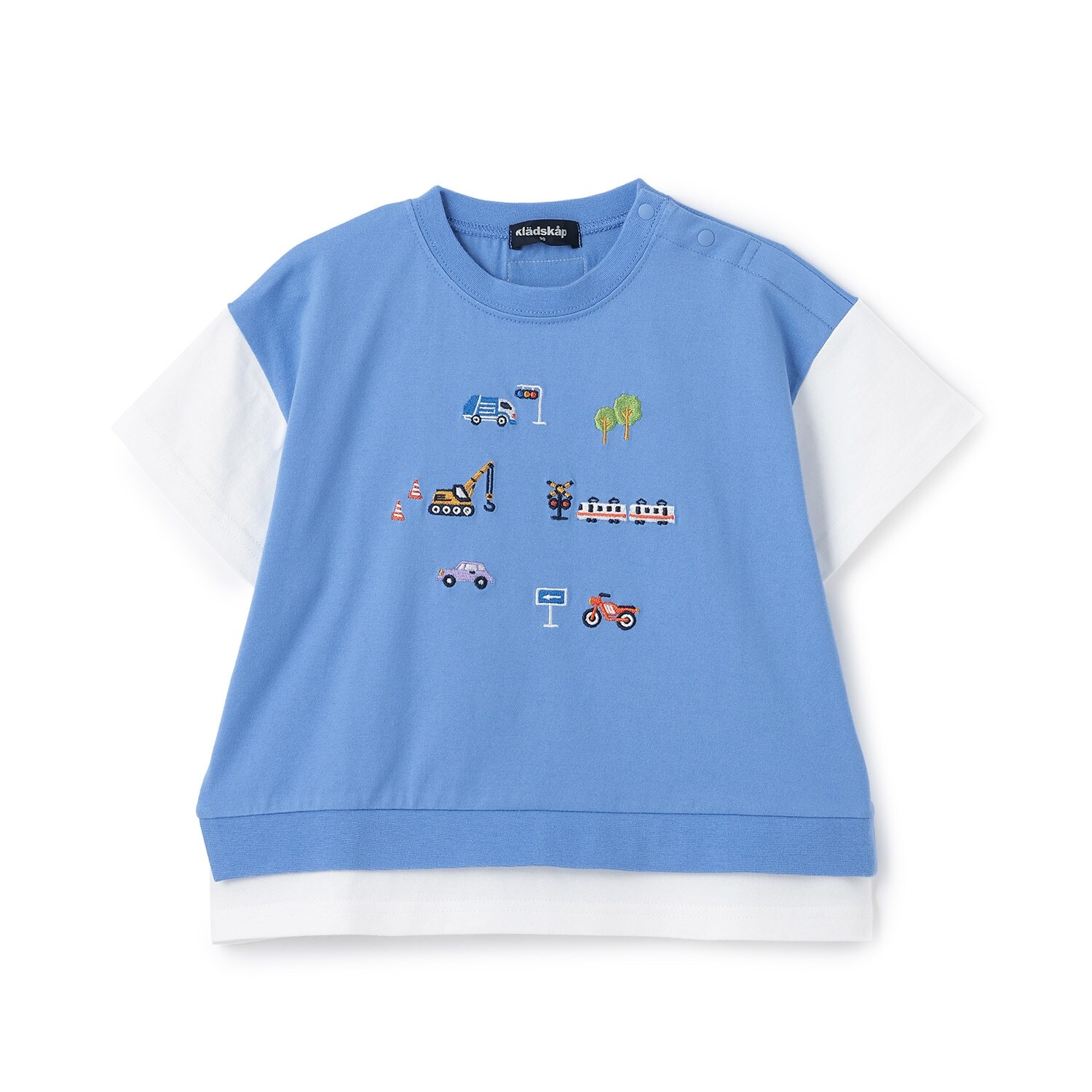 乗り物フェイクレイヤード半袖Tシャツ