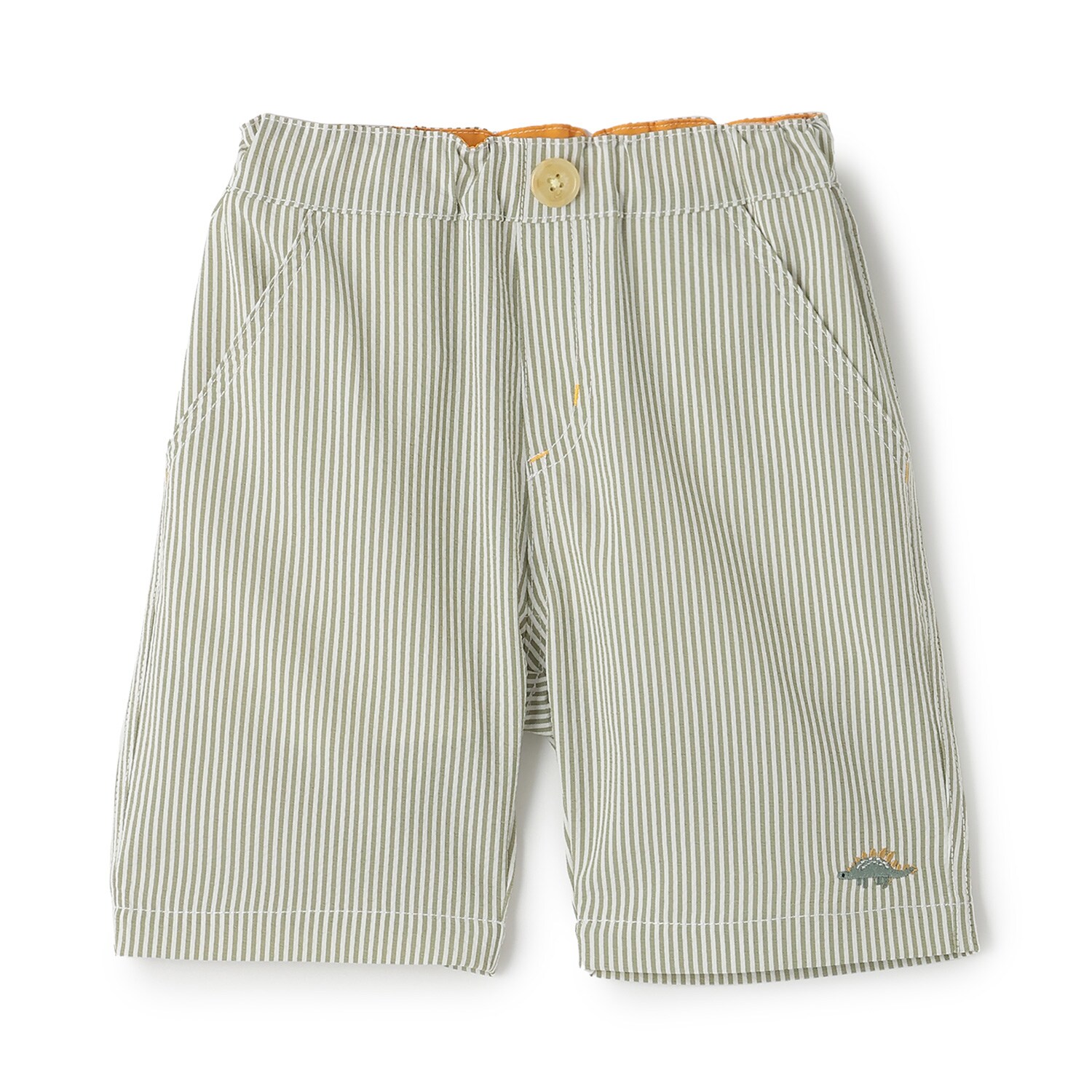 恐竜ワンポイント刺しゅう6分丈パンツ