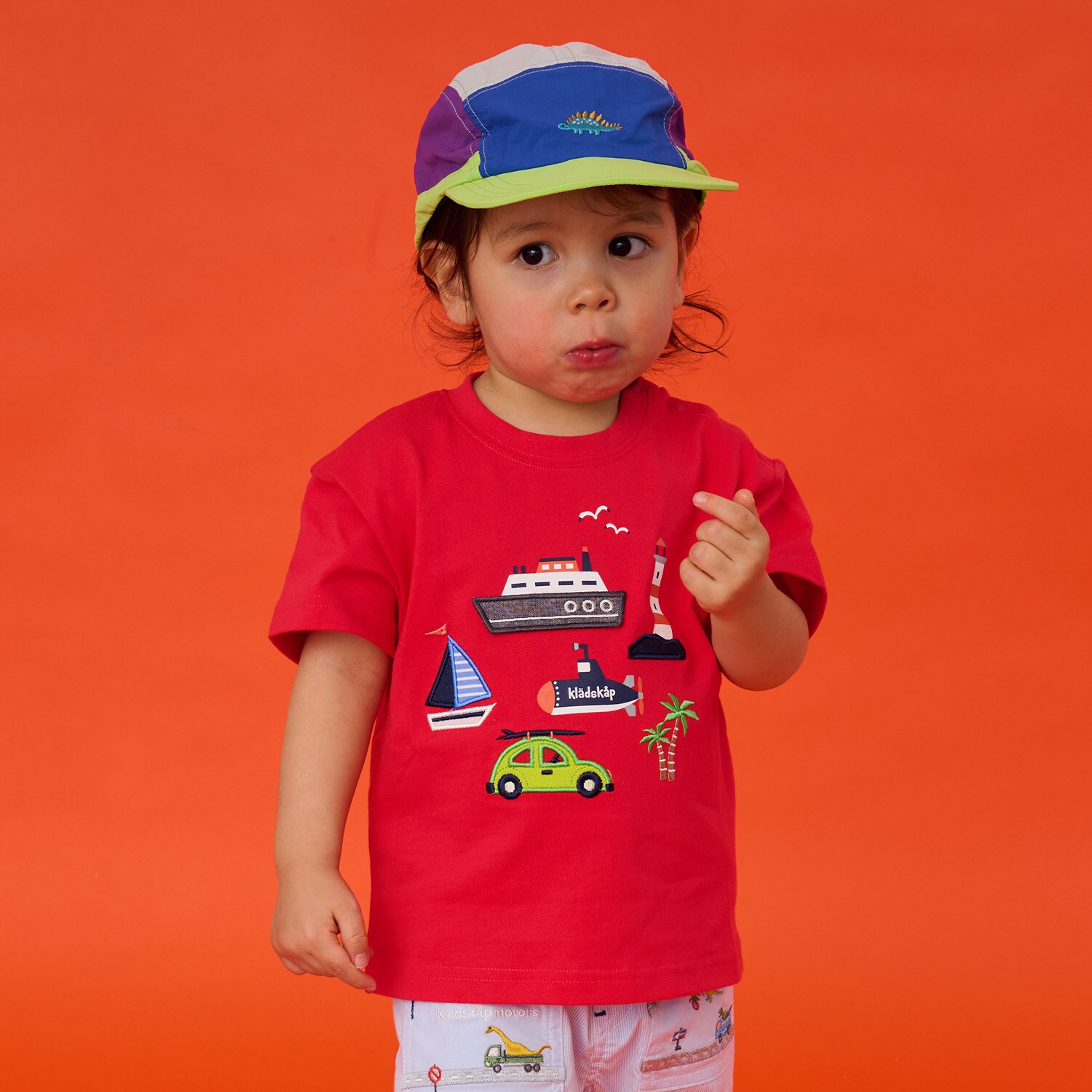 乗り物アップリケ半袖Tシャツ