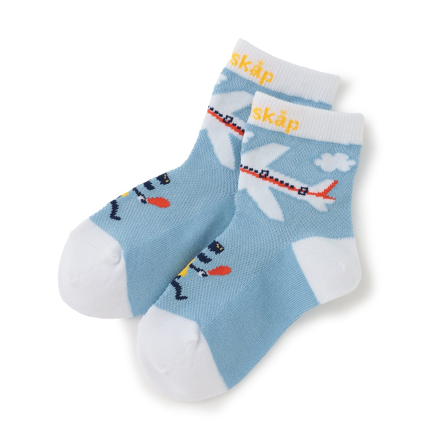 飛行機と恐竜ショートソックス