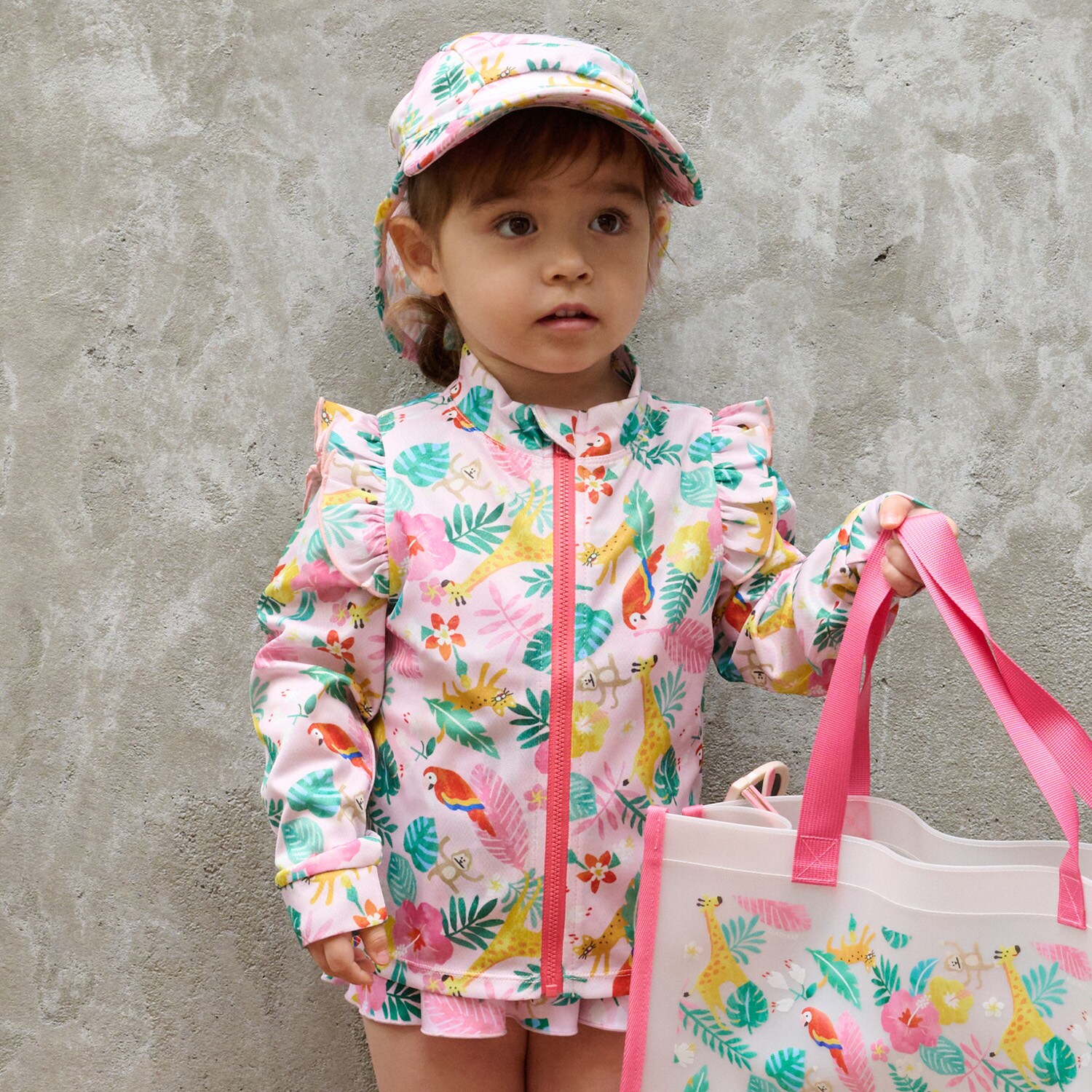 トロピカル柄長袖ラッシュガード