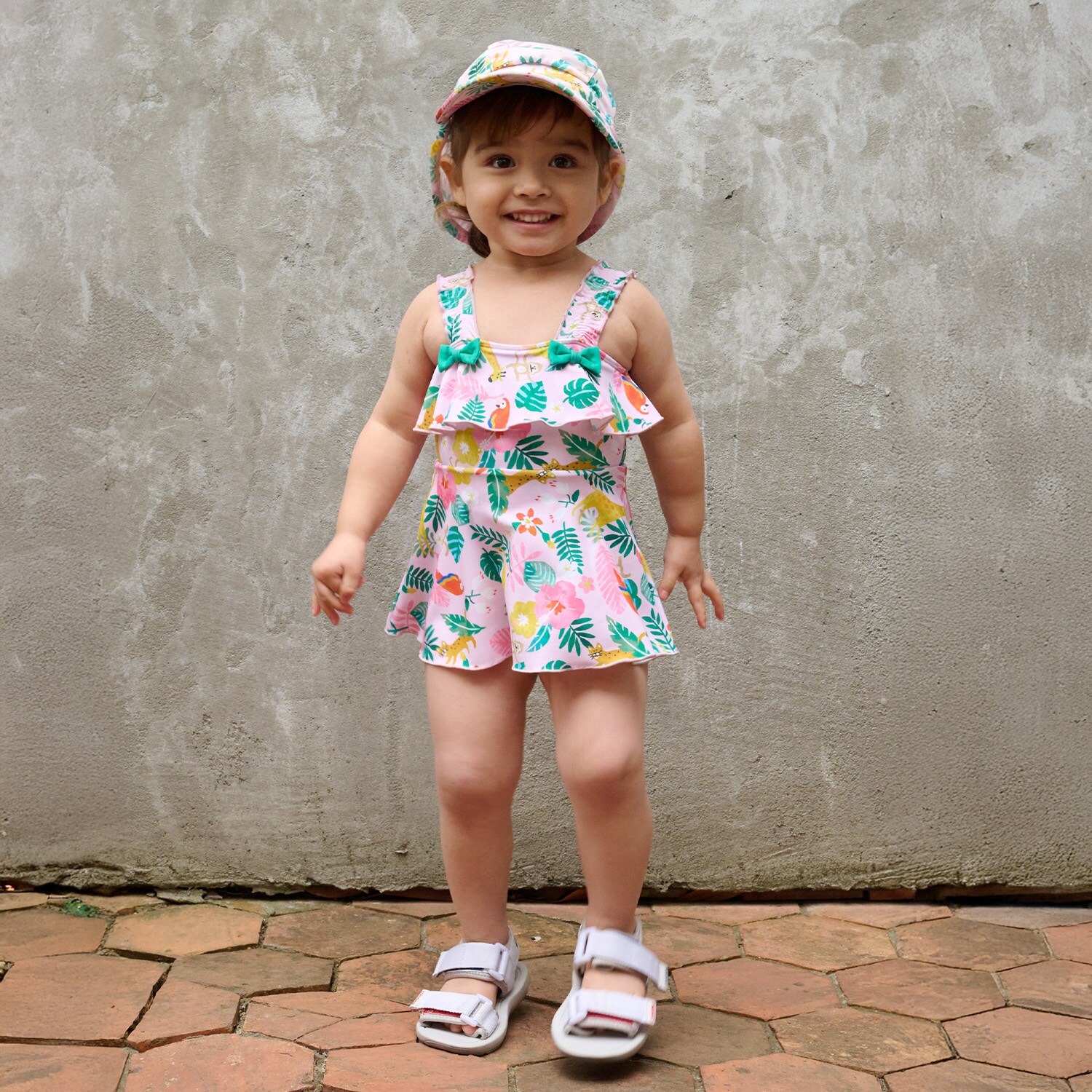 トロピカル柄ワンピース水着