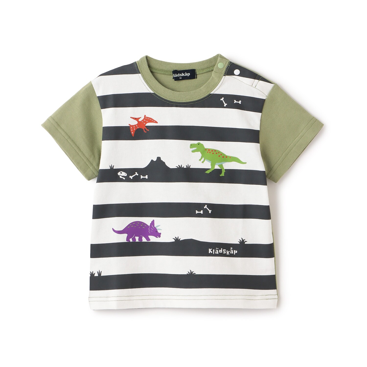 【人気商品再入荷】【直営店で取り扱い無し】恐竜プリントボーダー半袖Tシャツ