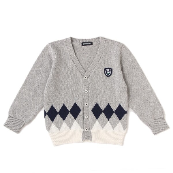 アーガイルニットカーディガン