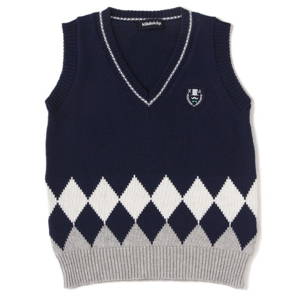 アーガイル柄ニットベスト