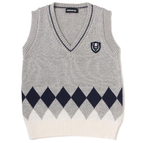 アーガイル柄ニットベスト