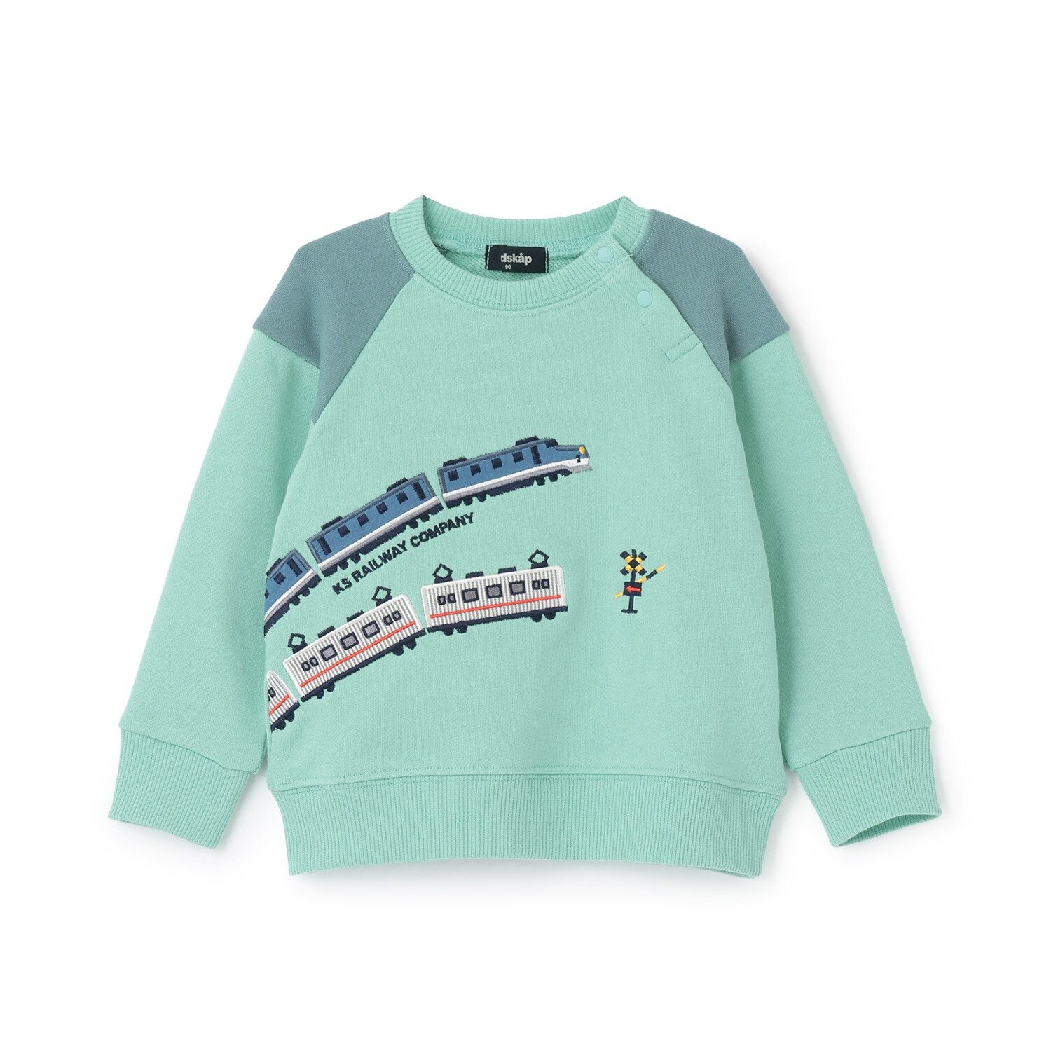 【人気商品再入荷】【直営店で取り扱い無し】電車刺しゅう袖ボーダートレーナー